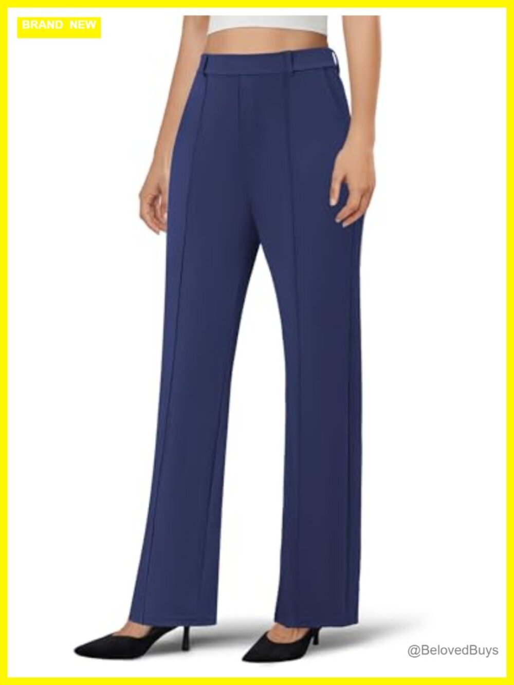 Women's Dress Pants Business Casual Stretchy Work Pants High Waisted Pull On